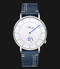 Jonas & Verus Discover Y02065-Q3.WWWLL White and Blue Dial Blue Leather Strap-0