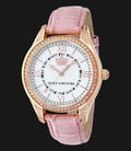 Juicy Couture 1900742 Lovely Swarovski Crystal White Dial Pink Leather Band-0