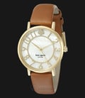 Kate Spade 1YRU0783 Gramercy Mother of Pearl Dial Brown Leather Strap Watch-0