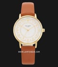 Kate Spade New York Metro 1YRU0835 White Mother of Pearl Dial Brown Leather Strap-0