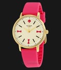Kate Spade 1YRU0870 Crosby Bow Gold Dial Pink Silicone Strap Watch-0