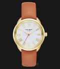 Kate Spade Crosstown KSW1063 Mother of Pearl Dial Brown Leather Strap-0