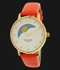 Kate Spade KSW1074 Gramercy White Dial Orange Leather Strap Watch-0