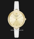 Kate Spade New York Holland KSW1117 Gold Dial White Leather Strap-0