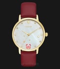 Kate Spade KSW1191SET Metro Zodiac Cancer Mother of Pearl Dial Red Leather Strap-0