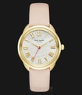 Kate Spade Crosstown KSW1247 White Dial Pink Leather Strap-0