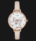 Kate Spade New York Flower Metro KSW1302 White Mother of Pearl Dial Beige Leather Strap-0
