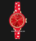 Kate Spade New York Park Row KSW1483 Ladies Red Sunray Dial Heart Motif Red Rubber Strap-0