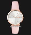 Lacoste Moon 2000948 Silver Dial Pink Leather Strap-0