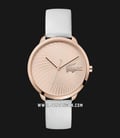Lacoste Lexi 2001068 Ladies Rose Gold Dial White Leather Strap-0