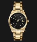 Lacoste Parisienne 2001088 Black Dial Gold Stainless Steel Strap-0