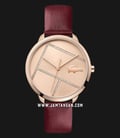 Lacoste Lexi 2001094 Rose Gold Dial Maroon Leather Strap-0