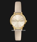 Lacoste Moon Mini 2001119 Ladies Champagne Dial Beige Leather Strap-0