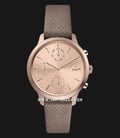 Lacoste Multifunction 2001150 Ladies Rose Gold Dial Taupe Leather Strap-0