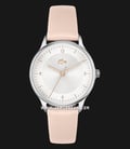 Lacoste Club 2001168 Silver Sunray Dial Light Pink Leather Strap-0