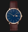 Lacoste Moon 2010871 Men Blue Dial Brown Leather Strap-0