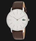 Lacoste Moon 2011002 Men White Dial Brown Leather Strap-0