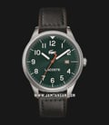 Lacoste Continental 2011019 Men Green Dial Black Leather Strap-0