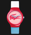 Lacoste Goa 2020100 Ladies Red Pink Dial Multicolor Rubber Strap-0