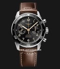 Longines Spirit Flyback L3.821.4.53.2 Automatic Sunray Black Dial Brown Leather Strap-0