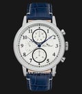 Lucien Piccard LP-28017MF-02S-BLS Holden Chronograph White Dial Blue Leather Strap-0