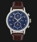 Lucien Piccard Holden LP-28017MF-03-BRW Chronograph Blue Dial Brown Leather Strap-0