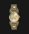 Marc Jacobs The Cuff Watch MJ0120179289 Ladies Champagne Dial Green Olive Leather Strap-0