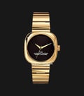 Marc Jacobs The Cushion Watch MJ0120179298 Ladies Black Dial Gold Stainless Steel Strap-0