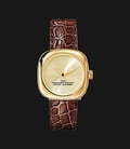 Marc Jacobs The Cushion Watch MJ0120179305 Ladies Champagne Dial Brown Leather Strap-0