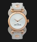 Marc Jacobs The Cuff Watch MJ0120184727 Ladies Silver Dial White Leather Strap  -0