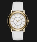 Marc Jacobs MJ1449 Courtney White Dial Gold Tone White Leather Strap Watch-0