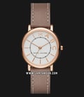 Marc Jacobs Classic Mini MJ1538 White Dial Brown Leather Strap-0