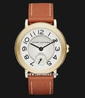 Marc Jacobs Riley MJ1574 Silver Dial Brown Leather Strap-0