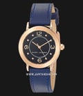 Marc Jacobs Riley MJ1577 Black Dial Navy Blue Leather Strap-0