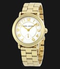Marc Jacobs MJ3470 Riley White Dial Gold Tone Stainless Steel Watch-0