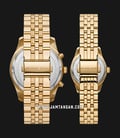 Michael Kors Lexington MK1047 His and Her Crystal Dial Gold Stainless Steel Strap-2