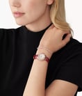 Michael Kors Camille MK1069SET White Dial Red Leather Strap + Extra Bracelet-3
