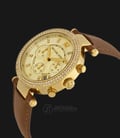 Michael Kors MK2249 Parker Chronograph Gold Dial Brown Leather Strap Watch-1