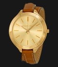 Michael Kors MK2256 Runway Champagne Dial Brown Leather Strap Watch-0