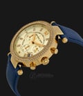 Michael Kors MK2280 Parker Chronograph Gold Dial Navy Leather Strap Watch-1