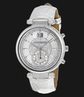 Michael Kors MK2443 Sawyer Silver Crystal Pave Dial Leather Ladies Watch-0