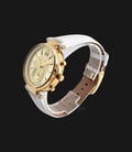 Michael Kors MK2528 Sawyer Gold Dial White Leather Strap Watch-1