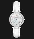 Michael Kors MK2541 Parker Pearl Dial White Leather Strap Watch-0
