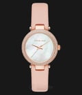Michael Kors MK2590 Mini Parker Rose Gold-Tone and Pink Leather Strap-0