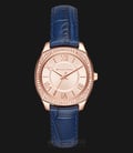 Michael Kors MK2593 Bryn Mini Watch Rose Gold Dial Blue Leather Strap-0