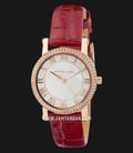 Michael Kors Petite Norie MK2708 Ladies Gold Dial Red Leather Strap -0