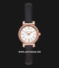 Michael Kors Sofie MK2849 Diamond Accents Mother Of Pearl Dial Black Leather Strap-0