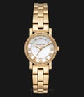 Michael Kors Petite Norie MK3682 Ladies White Mother of Pearl Dial Gold Stainless Steel Strap-0