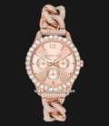 Michael Kors Layton MK4654 Ladies Silver Dial Rose Gold With Crystal Stainless Steel Strap-0