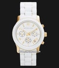 Michael Kors MK5145 Runway Chronograph Ladies White Dial White Stainless Steel with Ceramic Strap-0